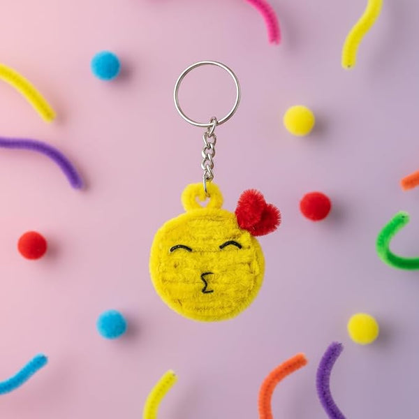 AGANTUK Handmade Pouch Face Pipe Cleaner Keychain with Metal Ring