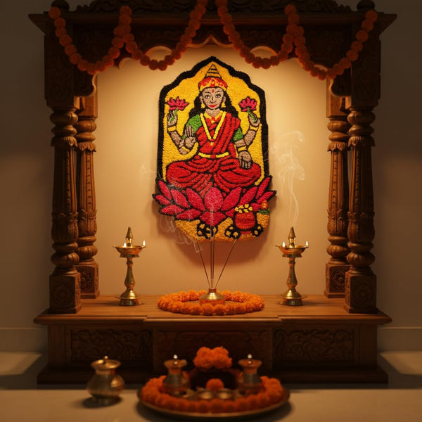 AGANTUK Handcrafted Goddess Laxmi 3D Tufted Wall Art