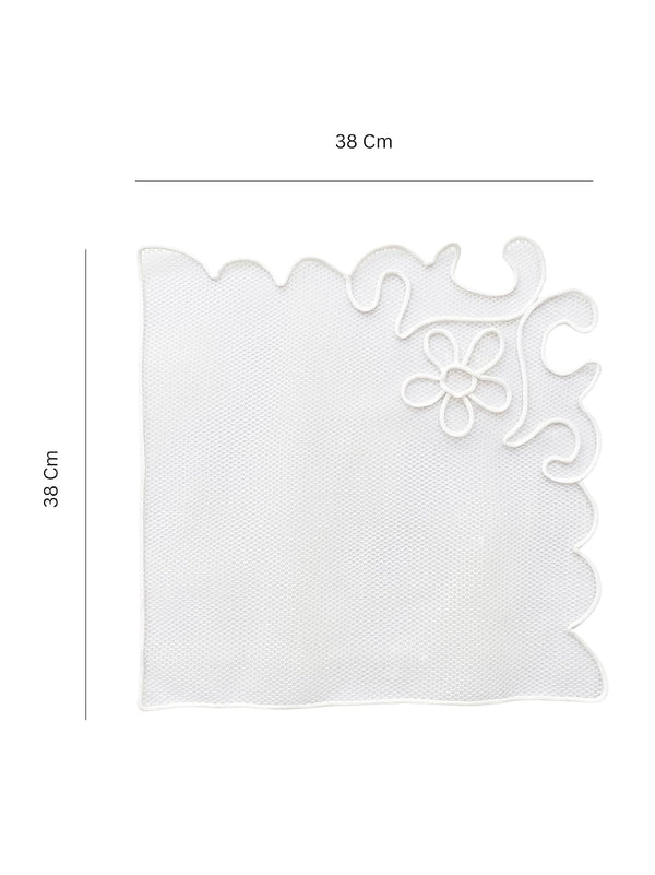 Handmade White Lace Floral Decorative Place Mat for Home Decor