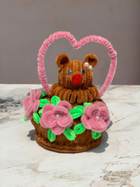 AGANTUK Handmade Pipe Cleaner Teddy Love Pot for Home Decor