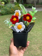 AGANTUK Handmade Pipe Cleaner Daisy Flower Pot for Home Decor