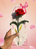 AGANTUK Artificial Red Rose Pipe Cleaner Flower for Gifting, Home and Office Décor, 1 Piece