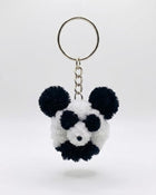 AGANTUK Handmade Black & White Panda Pipe Cleaner Keychain