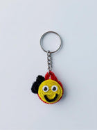 AGANTUK Handmade Pipe Cleaner Smiley Keychain with Metal Ring