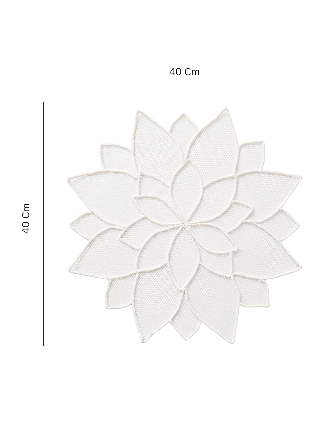 Handmade White Lotus Floral Decorative Place Mat for Home Decor