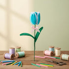 AGANTUK Handmade Blue Tulip Pipe Cleaner Artificial Flower