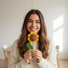 AGANTUK Handcrafted Yellow Woolen Crochet Sunflower. (1, Sunflower Yellow)