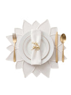 Handmade White Lotus Floral Decorative Place Mat for Home Decor
