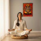 AGANTUK Handcrafted Ganesha Tufted Woolen Wall Hanging