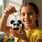 AGANTUK Handmade Black & White Panda Pipe Cleaner Keychain
