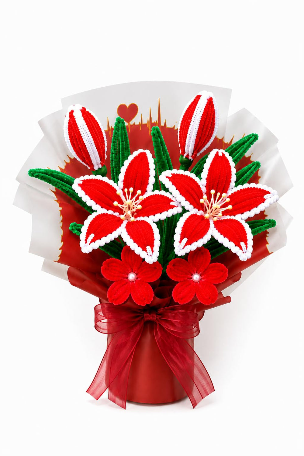 AGANTUK Handmade Pipe Cleaner/Chenille Stems Flower Bouquet