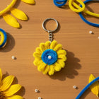 AGANTUK Handmade Yellow Daisy Pipe Cleaner Keychain