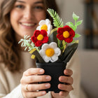 AGANTUK Handmade Pipe Cleaner Daisy Flower Pot for Home Decor
