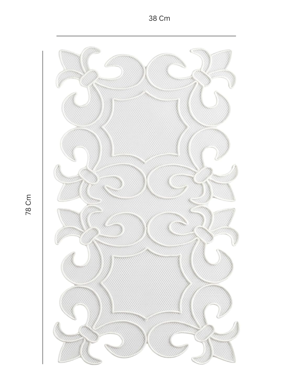 Handmade White Floral Decorative Rectangular Place Mat