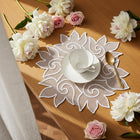 Handmade White Floral Lace Decorative Place Mat for Home Decor