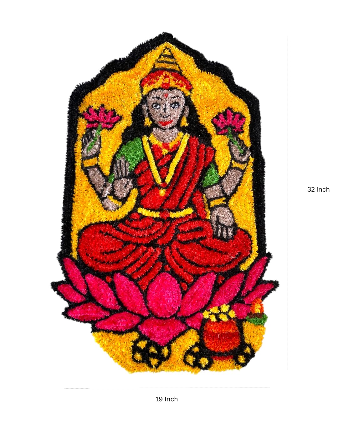 AGANTUK Handcrafted Goddess Laxmi 3D Tufted Wall Art