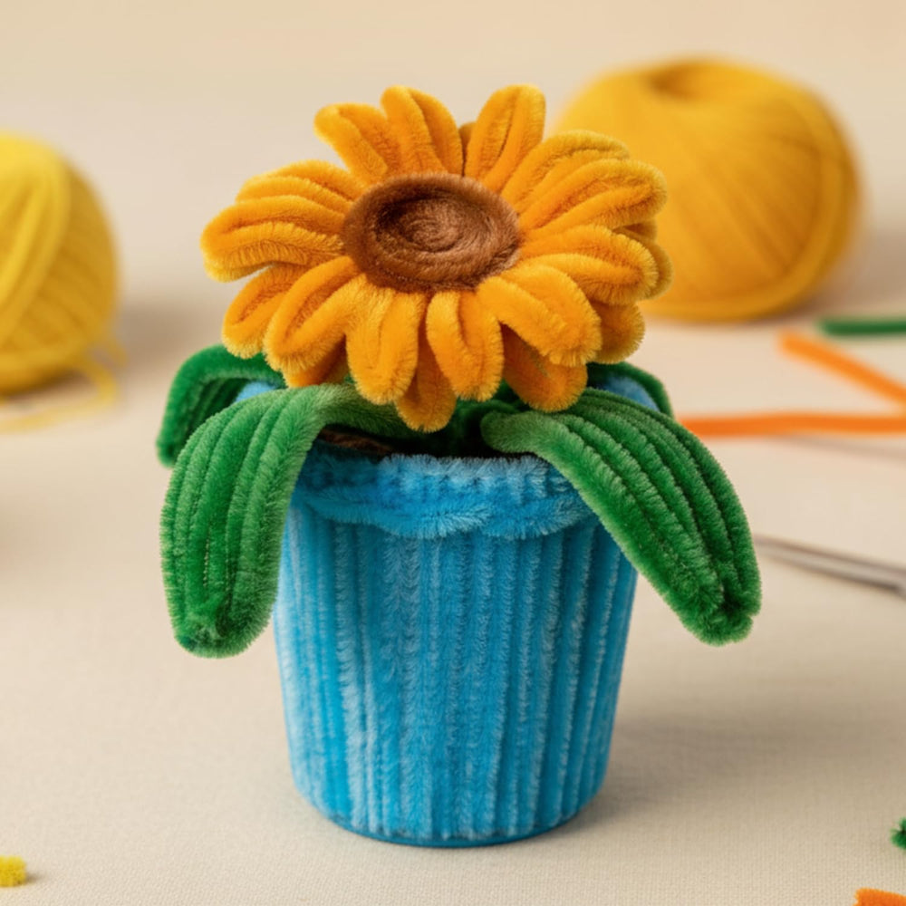 AGANTUK Handmade Pipe Cleaner Flower Pot for Home & Office Décor