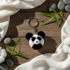 AGANTUK Handcrafted Pipe Cleaner Panda Keychain, Black and White, Animal Design