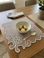 Handmade White Lace Floral Decorative Place Mat for Home Decor