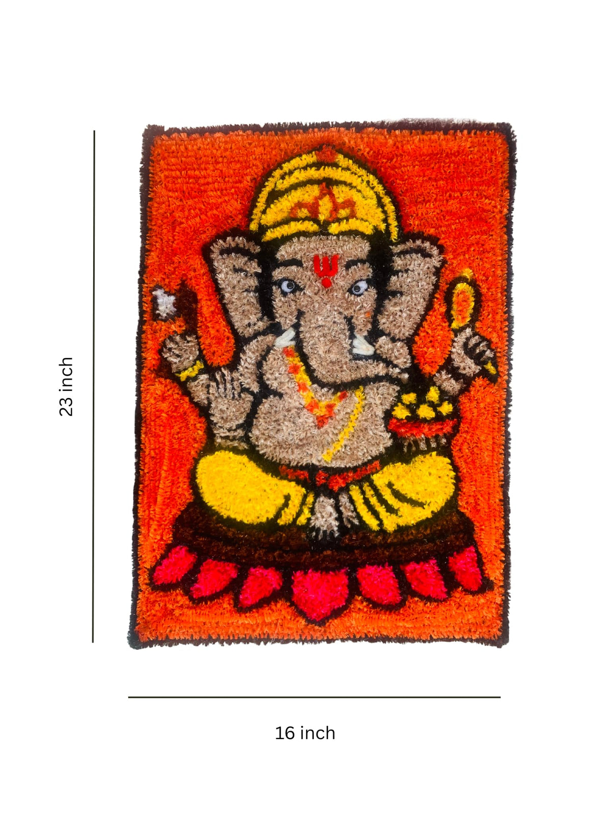 AGANTUK Handcrafted Ganesha Tufted Woolen Wall Hanging