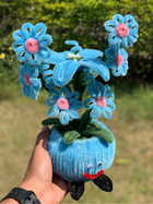 AGANTUK Handmade Pipe Cleaner Blue Lily Flower Pot for Decor