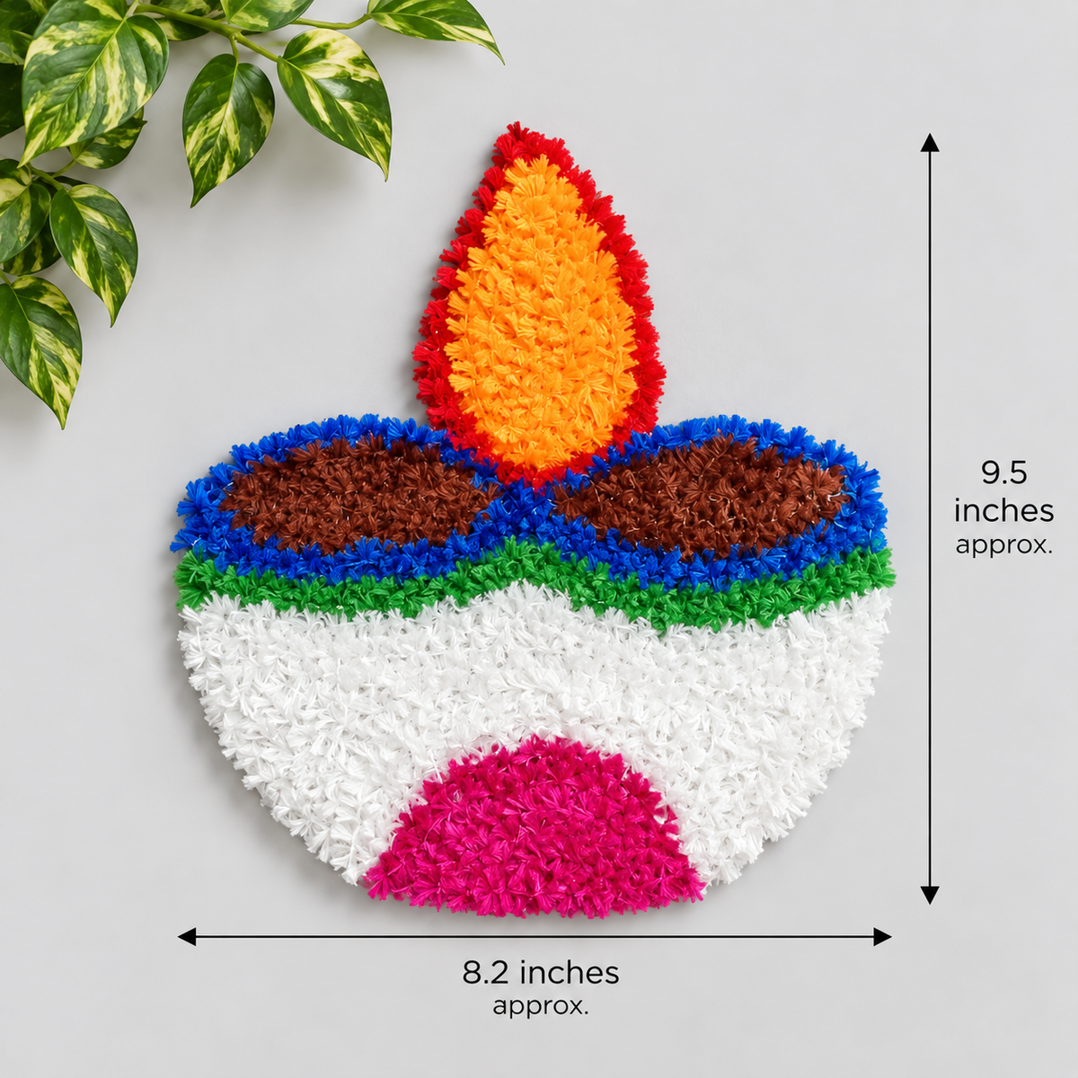 Agantuk Wool Rexin Diya Rangoli for Diwali Decoration | Pack of 2