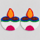 Agantuk Wool Rexin Diya Rangoli for Diwali Decoration | Pack of 2