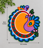 AGANTUK Handcrafted Woolen Rangoli Mat – Peacock Design