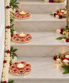 Agantuk Pearls and Stonework Diya Tealights for Diwali Decor (Pack of 1)