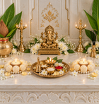 Agantuk Pearl Decorative Diya Tealight Holder for Diwali Home Decor (Pack of 2)