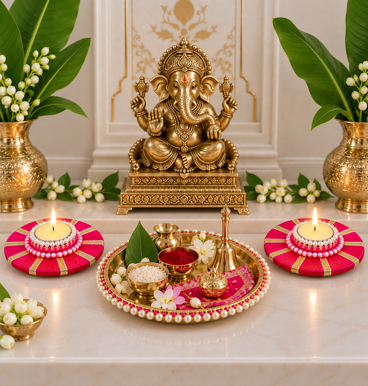 Agantuk Pink Thread Wrapped Decorative Diya for Diwali Decor (Pack of 2)