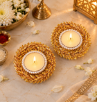 Agantuk Gota Work Diya Tealight Holder for Diwali Home Decor (Pack of 2)