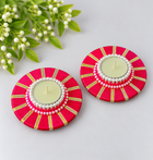 Agantuk Pink Thread Wrapped Decorative Diya for Diwali Decor (Pack of 2)