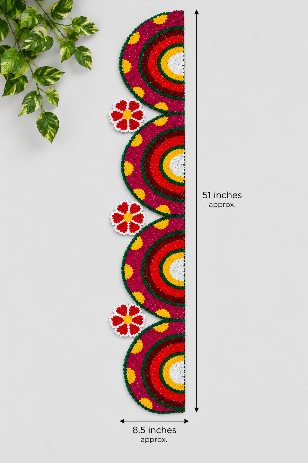 AGANTUK Handmade Festival Rangoli Door Mat Runner