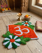 AGANTUK Handcrafted Woolen Rangoli Mat – OM Design