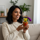 AGANTUK Handmade Pipe Cleaner Teddy Pot for Home Decor