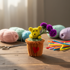 AGANTUK Handmade Pipe Cleaner Teddy Pot for Home Decor